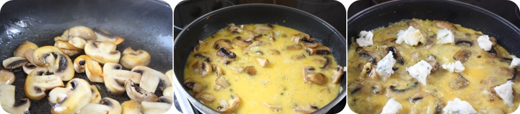 Zubereitung Pilzomelett Gorgonzola