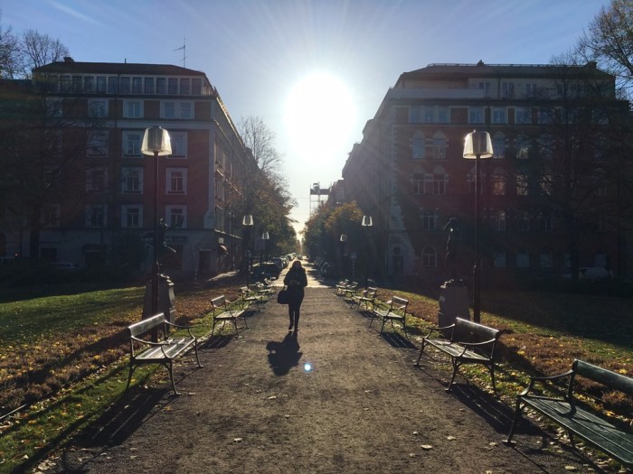 Stockholm Mariatorget in autumn